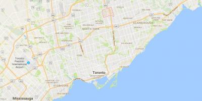Mapa Hillcrest Village Toronto