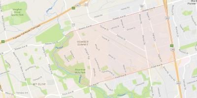 Mapa Humber Summitu sousedství Toronta