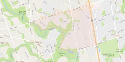 Mapa Humbermede sousedství Toronta