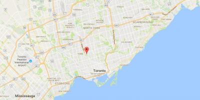 Mapa Humewood–Cedarvale district Toronto