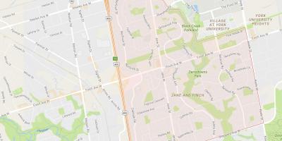 Mapa Jane a Finch sousedství Toronta