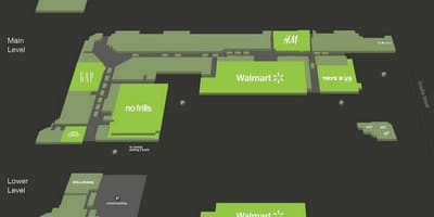 Mapa klimatizované pokoje v rekreační části mall Toronto