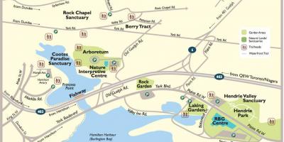 Mapa Královská botanická zahrada Toronto