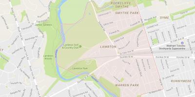 Mapa Lambton sousedství Toronta