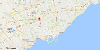 Mapa Lawrence Heights district Toronto