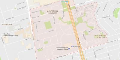 Mapa Lawrence Heights sousedství Toronta