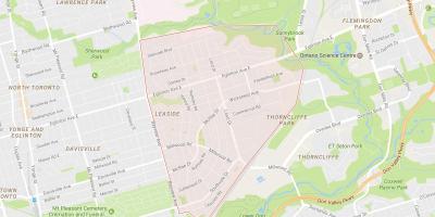Mapa Leaside sousedství Toronta
