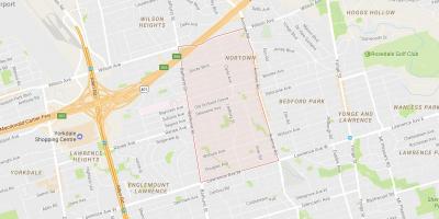 Mapa Ledbury Park sousedství Toronta