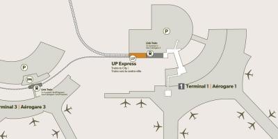 Mapa letiště Pearson vlakové nádraží