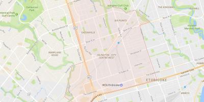 Mapa Londýn-City Centre West sousedství Toronta