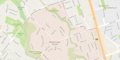 Mapa Markland Dřeva sousedství Toronta