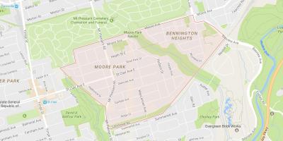 Mapa Moore Park sousedství Toronta