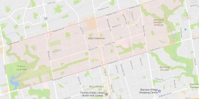 Mapa Newtonbrook sousedství Toronta