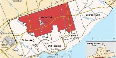 Mapa North York v Toronto