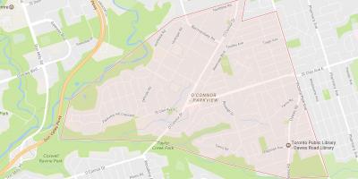 Mapa O ' connor–Parkview sousedství Toronta