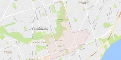 Mapa Oakridge sousedství Toronta