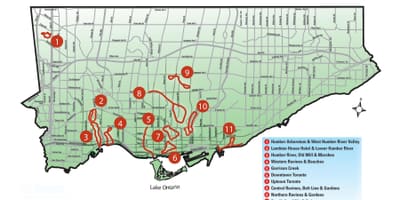 Mapa objev chůze Toronto