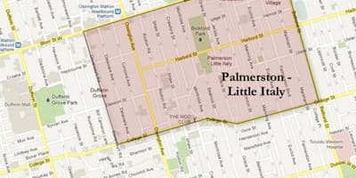 Mapa Palmerston little Italy Toronto