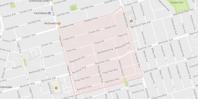 Mapa Pape Vesnice sousedství Toronta