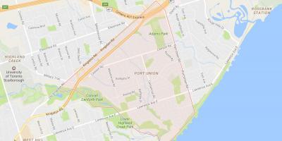 Mapa Port Unie sousedství Toronta