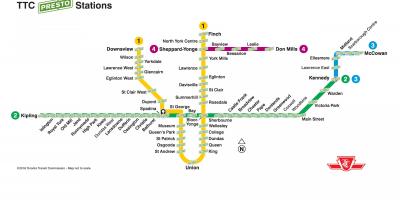 Mapa presto stanice TTC
