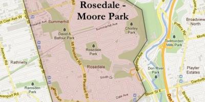 Mapa Rosedale Moore Park, Toronto