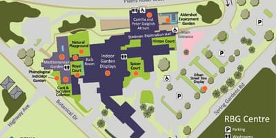 Mapa z Královské Botanické Zahrady v Torontu