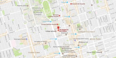 Mapa Sickkids Toronto