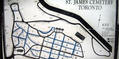 Mapa St. James hřbitov