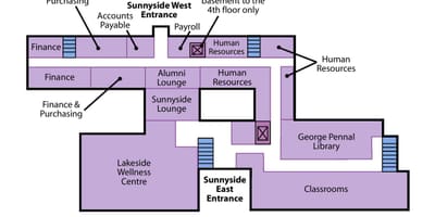 Mapa St. Joseph ' s Health centre Toronto Sunnyside úroveň 1