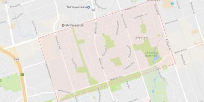 Mapa Steeles sousedství Toronta