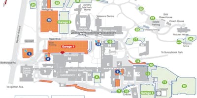 Mapa Sunnybrook Hospital
