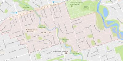 Mapa Sunnylea sousedství sousedství Toronta