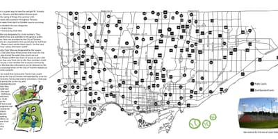 Mapa Tenisové kurty Toronto