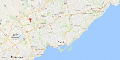 Mapa Thistletown district Toronto