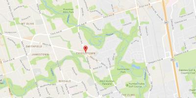 Mapa Thistletownneighbourhood sousedství Toronta
