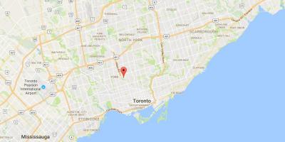 Mapa Tichester district Toronto