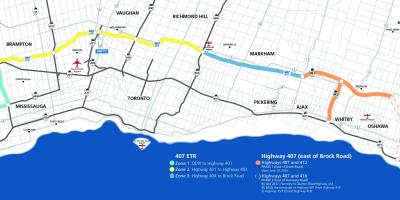 Mapa Toronto highway 407