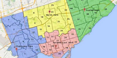 Mapa Toronto City Hranice