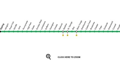 Mapa Toronto metro 2 Bloor-Danforth