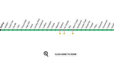 Mapa Toronto metro 2 Bloor-Danforth