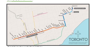 Mapa Toronto metro 5 Eglinton