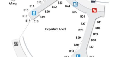 Mapa Toronto Pearson letiště příletové úrovni terminálu 3