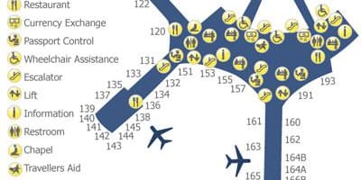 Mapa Toronto Pearson letiště terminál 1