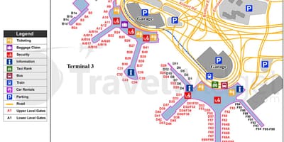 Mapa Toronto Pearson mezinárodní letiště