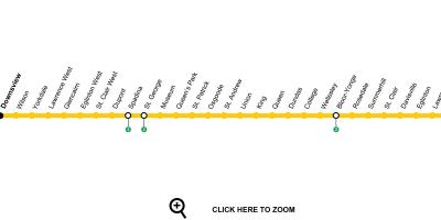Mapa Toronto subway line 1 Yonge-University