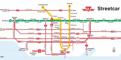 Mapa Toronto tramvaj
