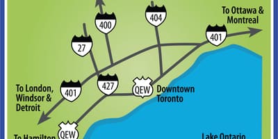 Mapa Toronto trasy