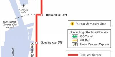 Mapa tramvajová linka 509 Harbourfront