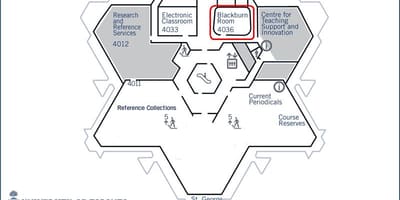 Mapa z university of Toronto Robarts library blackburn pokoj